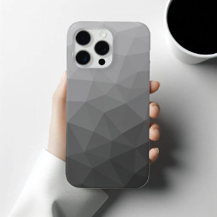 Lichtgrijze geometrische mesh-patroon met verloop iPhone 15 pro max case