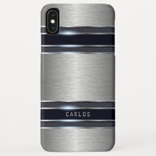 Lichtgrijze geometrische metalen achtergrond Case-Mate iPhone case