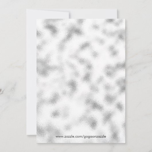 Lichtgrijze glazen en bloemen bruiloft kaart (Achterkant)