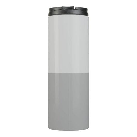 Lichtgrijze & Grijze Moderne Initialen Monogram Thermosbeker (Achterkant)