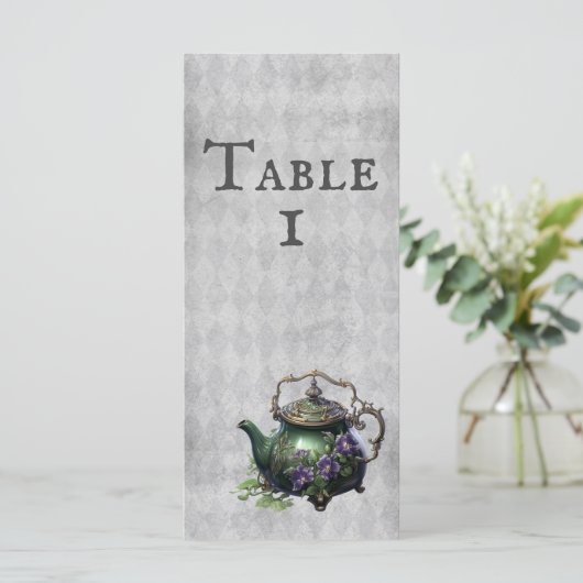 Lichtgrijze heksen thee betoverde brouwtafel Kaart (Staand voorkant)