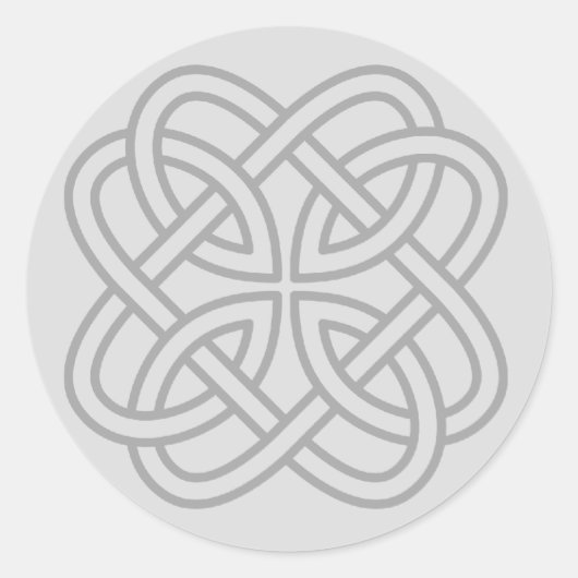 Lichtgrijze Ierse Keltische Love Knot Envelope Sea Ronde Sticker (Voorkant)