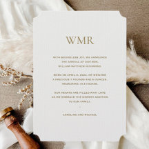 Lichtgrijze Initialen Jongensgeboorte