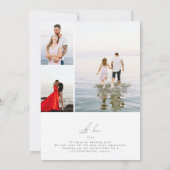 Lichtgrijze kalligrafie lijst foto Merry Christmas Feestdagenkaart (Achterkant)