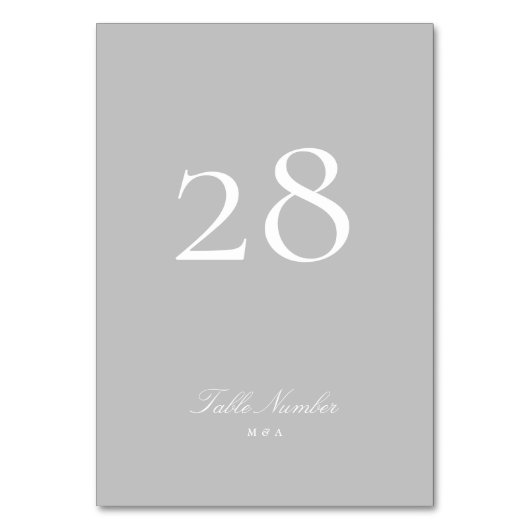 Lichtgrijze klassieke elegante kalligrafie bruilof kaart (Voorkant)