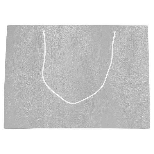 Lichtgrijze kunstledertextuur groot cadeauzakje (Voorkant)