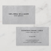 Lichtgrijze kunstledertextuur visitekaartje (Voorkant / Achterkant)