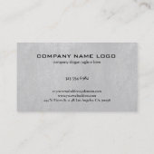 Lichtgrijze kunstledertextuur visitekaartje (Achterkant)