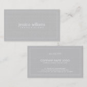 Lichtgrijze linnen print visitekaartje (Voorkant / Achterkant)