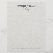 Lichtgrijze linnen textuur Event Designer Briefhoofd (Voorkant)