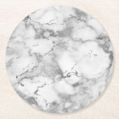 lichtgrijze marmeren steen ronde kartonnen onderzetter (Voorkant)