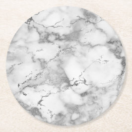 lichtgrijze marmeren steen ronde kartonnen onderzetter