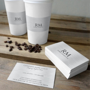 Lichtgrijze metalen textuur visitekaartje