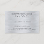 Lichtgrijze metalen textuur visitekaartje (Achterkant)