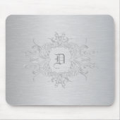 Lichtgrijze Metallic geborsteld aluminium look Muismat (Voorkant)