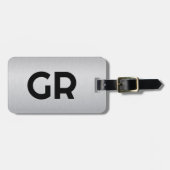 Lichtgrijze metallische tekst Aangepaste tekst Bagagelabel (Voorkant horizontaal)