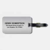 Lichtgrijze metallische tekst Aangepaste tekst Bagagelabel (Achterkant horizontaal)