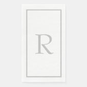 Lichtgrijze Monogram Beginletters Aangepaste Naam  Servet (Voorkant)