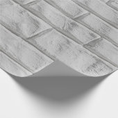 Lichtgrijze of witte bakstenen wand cadeaupapier (Hoek)
