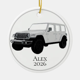 Lichtgrijze offroad utility vehicle 7-sleuf grille keramisch ornament