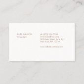 Lichtgrijze perzik bloemmotief ontwerper visitekaartje (Achterkant)