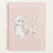 Lichtgrijze poes kat miauw planner (Voorkant)