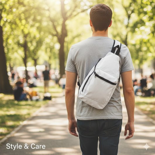 Lichtgrijze Print Cut Sew Sling Bag voor u