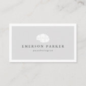 Lichtgrijze psycholoog psychiater adviseur visitekaartje (Voorkant)