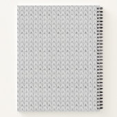 Lichtgrijze, rond gebreide textuur notitieboek (Achterkant)