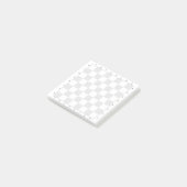 Lichtgrijze schaakbord sjabloon post-it® notes (Schuin)
