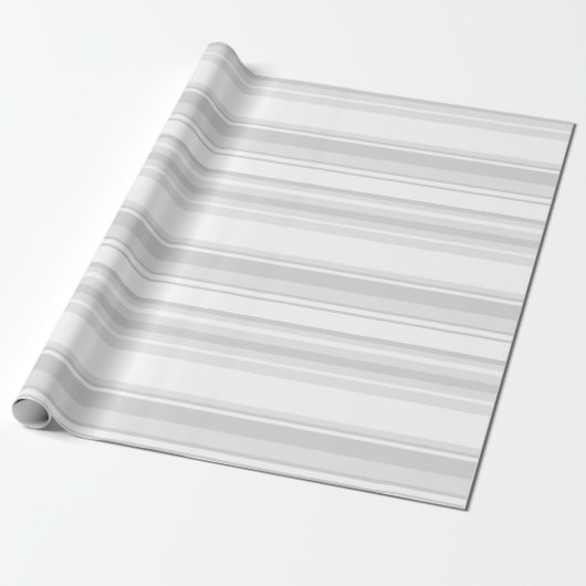 Lichtgrijze strepen cadeaupapier (Uitgerold)