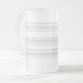 Lichtgrijze strepen matglas bierpul (Voorkant links)