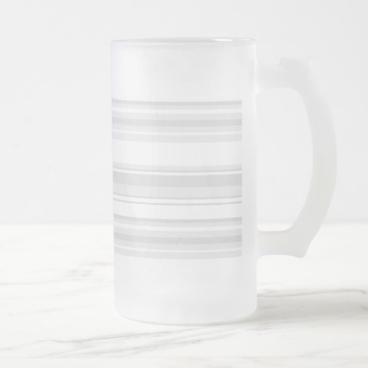 Lichtgrijze strepen matglas bierpul (Rechts)