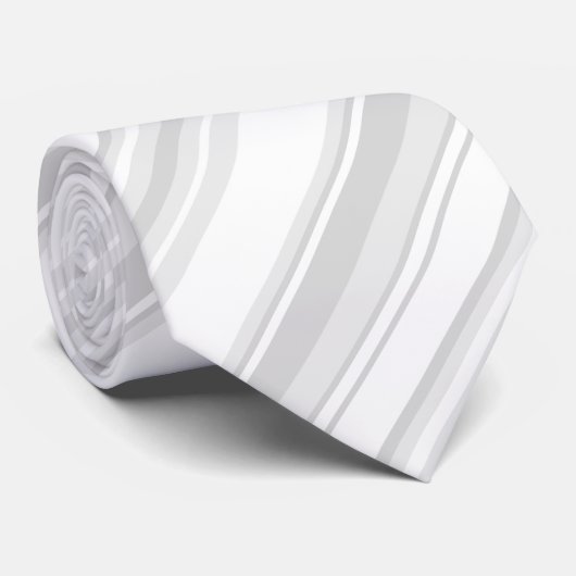 Lichtgrijze strepen stropdas (Opgerold)