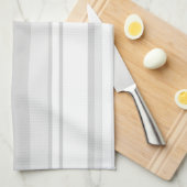 Lichtgrijze strepen theedoek (Quarter Fold)