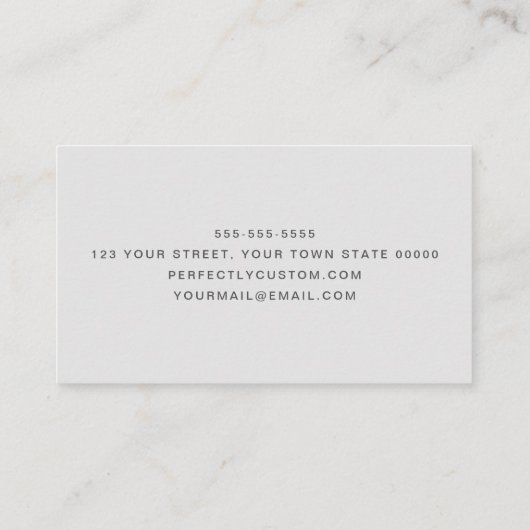 Lichtgrijze tandheelkundige logo moderne minimalis visitekaartje (Achterkant)