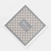 Lichtgrijze Tartan servetten gepersonaliseerde mod (Hoek)