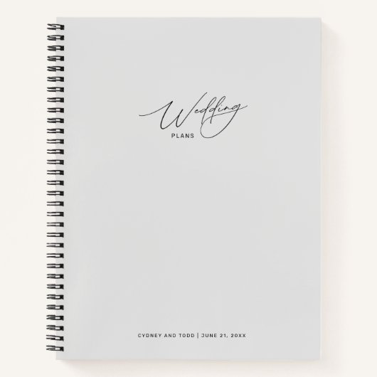 Lichtgrijze Trouwplanner Notitieboek (Voorkant)