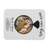 Lichtgrijze trouwring foto Save the Date Magneet (Horizontaal)