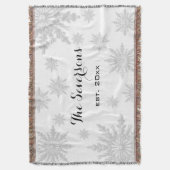 Lichtgrijze wintersneeuwvlokken deken (Voorkant Verticaal)