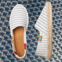 Lichtgrijze witte strepen mode casual slip-on