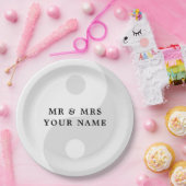 Lichtgrijze Yin Yang papieren borden voor bruiloft Papieren Bordje (Feest)