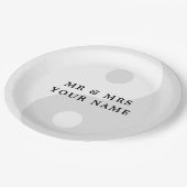 Lichtgrijze Yin Yang papieren borden voor bruiloft Papieren Bordje (Gekanteld)