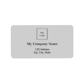 Lichtgrijze zakelijke logo retouradres etiket (Voorkant)