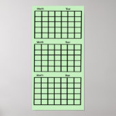 Lichtgroen 3 maanden kalender Poster (Voorkant)