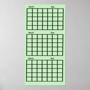 Lichtgroen 3 maanden kalender Poster