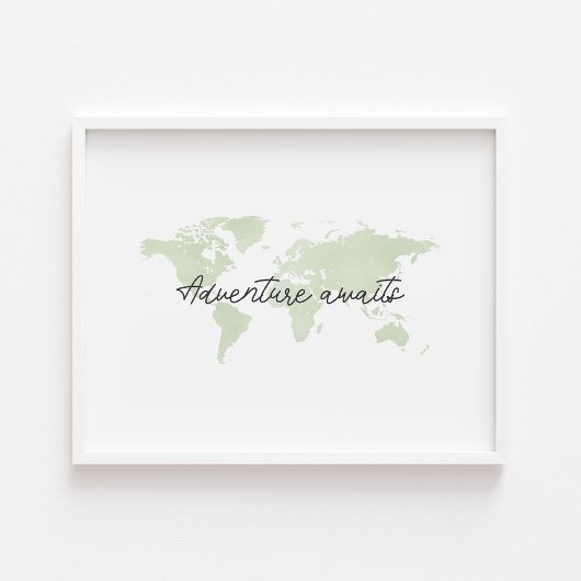 Lichtgroen avontuur wacht op landschapsprint poster