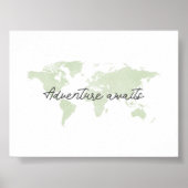 Lichtgroen avontuur wacht op landschapsprint poster (Voorkant)