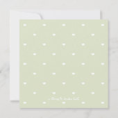 Lichtgroen Baby Lamb Baby shower Kaart (Achterkant)