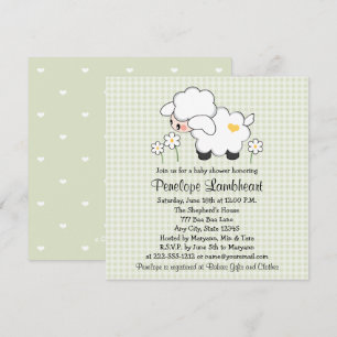 Lichtgroen Baby Lamb Baby shower Kaart